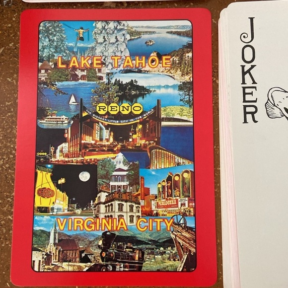 Vintage Giant Lake Tahoe, Reno, Virginia City Souvenir Playing Cards Hong Kong - Picture 1 of 5